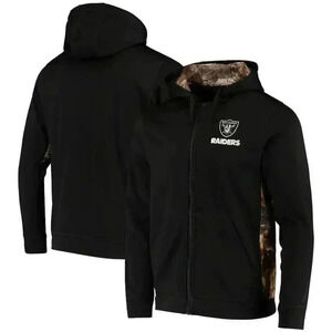 Men's Las Vegas Raiders Dunbrooke Black/Realtree Camo Decoy Tech Fleece Full-Zip